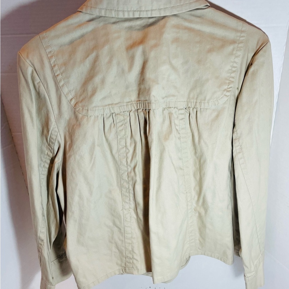 Sonoma Beige Utility Jacket Lightweight Button Front Casual Chic Size XL NWT - Picture 3 of 11